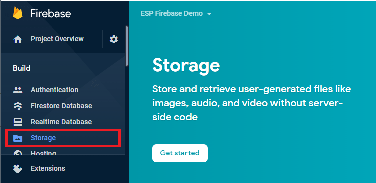 Firebase Get Started with Storage